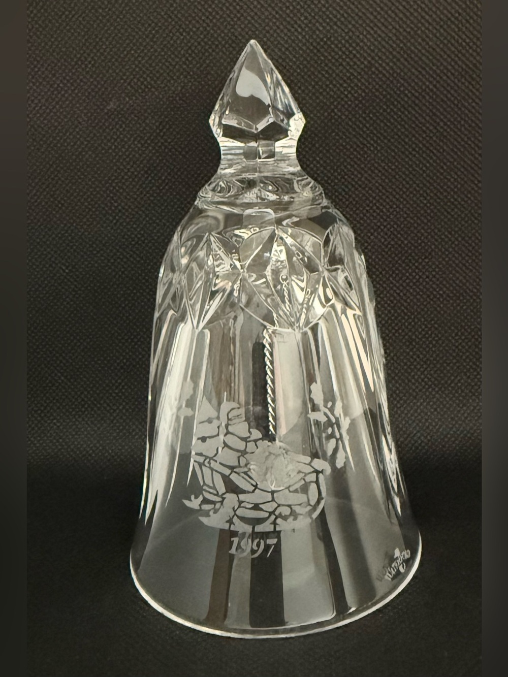Waterford Crystal Clear Etched Bell Santa Sleigh 1997